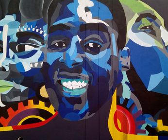 Melissa Joe, 19, Faces of Kenya, acrylic on a wall