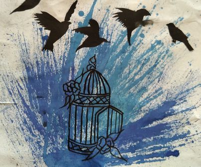 Arya School, Davina  Rabadiya, 15, Freedom 2, watercolour