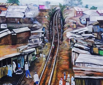 Clinton Odhiambo, 21, Kibera, acrylic