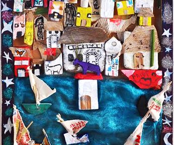 Anidan Center, Class 3, 10y/o, Portrait of Lamu Town, recycled