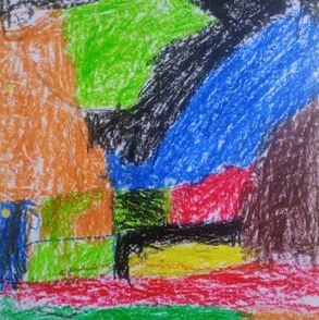 Adrian Nyaya, 5, AI, crayons