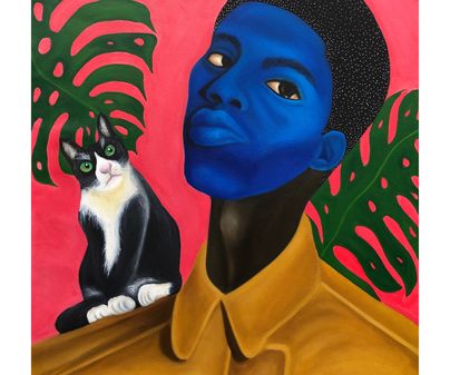 Baraka Joseph, 23, Black Star, acrylic on canvas