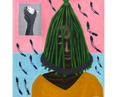 Baraka Joseph, 23, Nairobi,Kenya,Peace of mind, Acrylic on canvas, 100